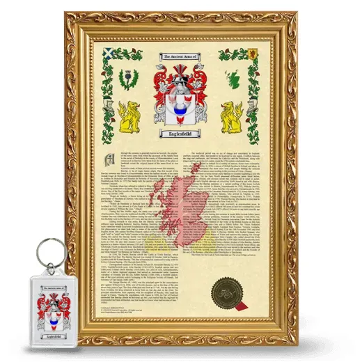 Eaglesfeild Framed Armorial History and Keychain - Gold