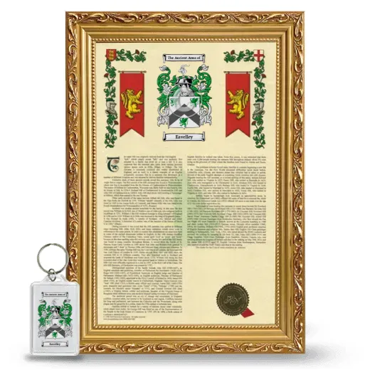 Eavelley Framed Armorial History and Keychain - Gold