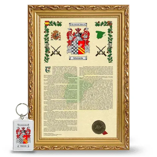 Echavarria Framed Armorial History and Keychain - Gold