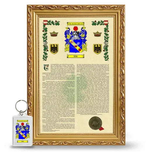 Ecke Framed Armorial History and Keychain - Gold