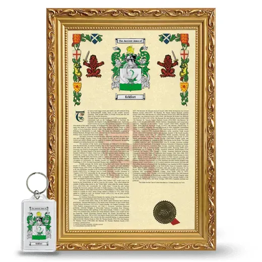 Eckfort Framed Armorial History and Keychain - Gold