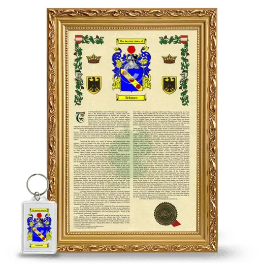 Eckman Framed Armorial History and Keychain - Gold