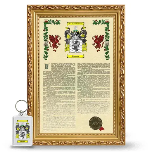 Edouard Framed Armorial History and Keychain - Gold