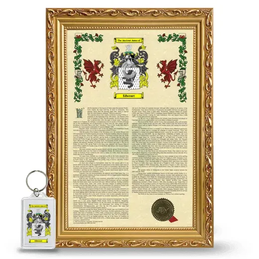 Edweart Framed Armorial History and Keychain - Gold