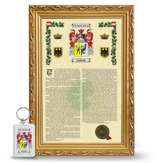 Eidelstein Framed Armorial History and Keychain - Gold