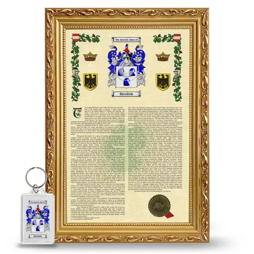 Eisenbeis Framed Armorial History and Keychain - Gold