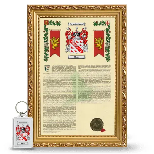 Ekerly Framed Armorial History and Keychain - Gold