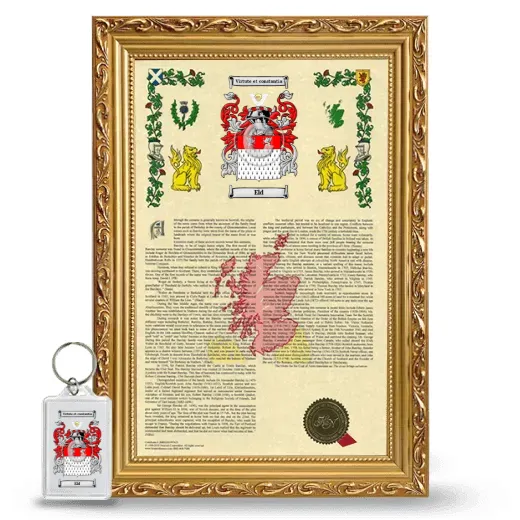 Eld Framed Armorial History and Keychain - Gold