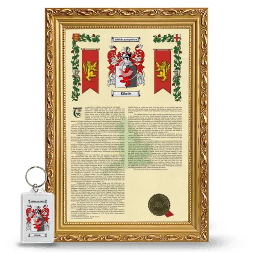 Elforde Framed Armorial History and Keychain - Gold