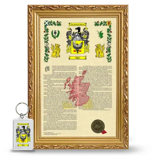 Elges Framed Armorial History and Keychain - Gold