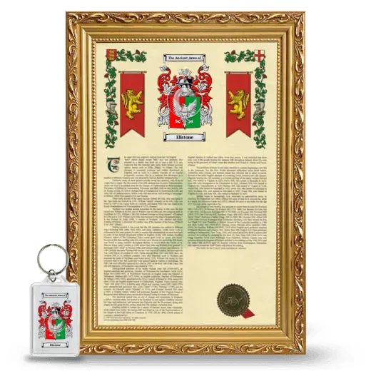 Elistone Framed Armorial History and Keychain - Gold