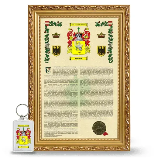 Emmele Framed Armorial History and Keychain - Gold