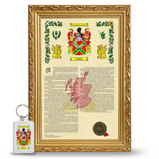 Endrow Framed Armorial History and Keychain - Gold