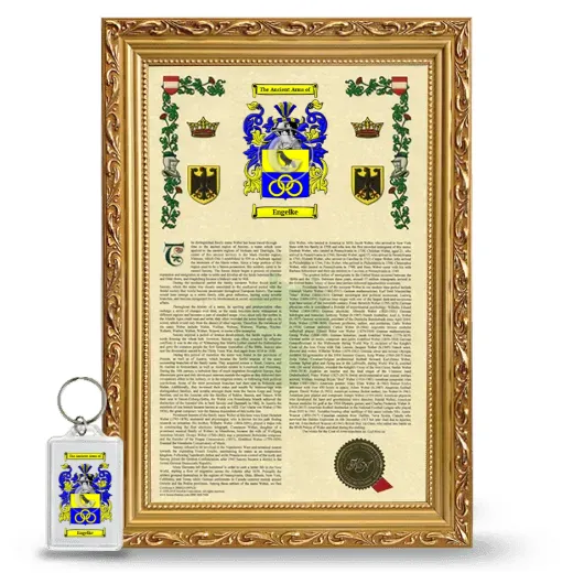 Engelke Framed Armorial History and Keychain - Gold