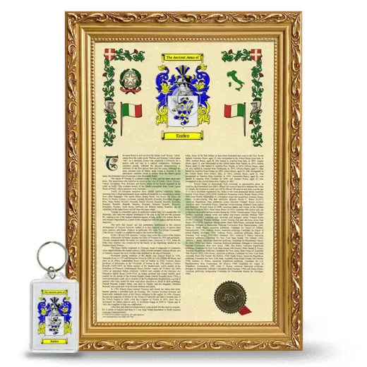 Enrico Framed Armorial History and Keychain - Gold