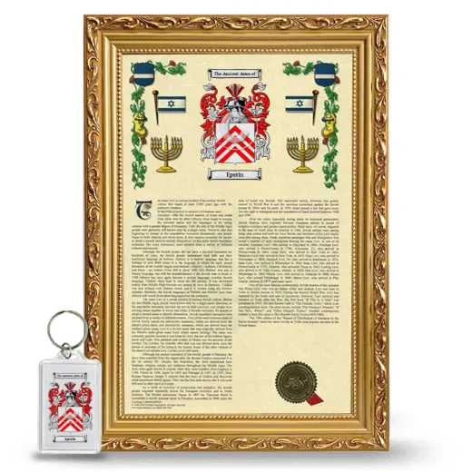 Epstin Framed Armorial History and Keychain - Gold