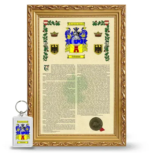 Erdtmann Framed Armorial History and Keychain - Gold