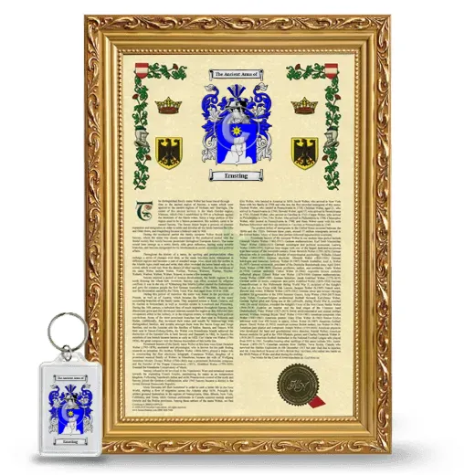 Ernsting Framed Armorial History and Keychain - Gold