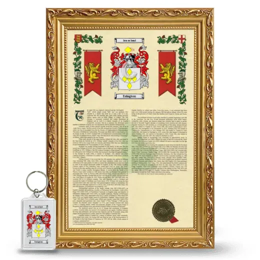 Esington Framed Armorial History and Keychain - Gold