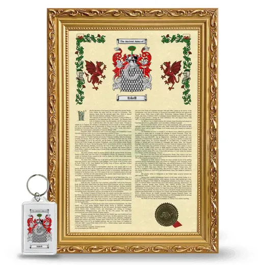 Eskell Framed Armorial History and Keychain - Gold