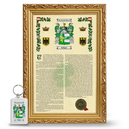 Eslinger Framed Armorial History and Keychain - Gold