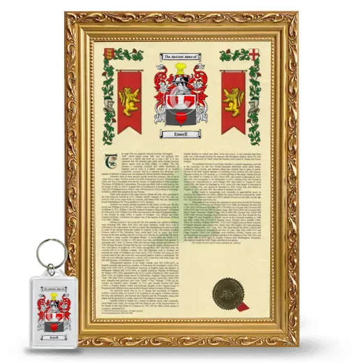 Eswell Framed Armorial History and Keychain - Gold