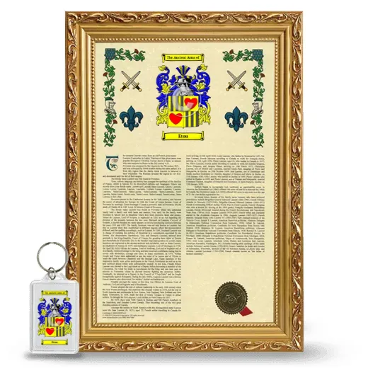 Etou Framed Armorial History and Keychain - Gold