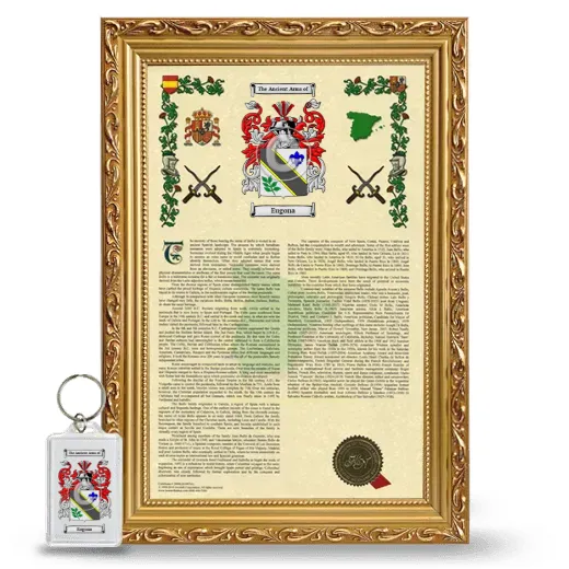 Eugona Framed Armorial History and Keychain - Gold