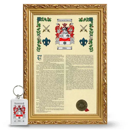 Evien Framed Armorial History and Keychain - Gold