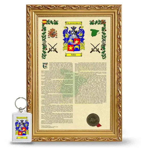 Fabry Framed Armorial History and Keychain - Gold