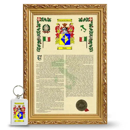 Facin Framed Armorial History and Keychain - Gold