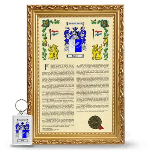 Faguet Framed Armorial History and Keychain - Gold