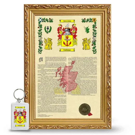 Fairhome Framed Armorial History and Keychain - Gold