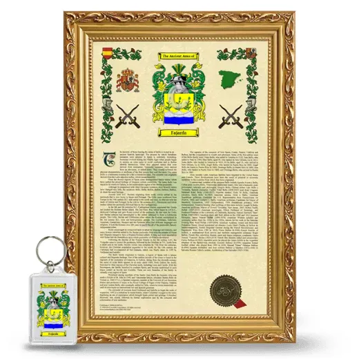 Fajarda Framed Armorial History and Keychain - Gold