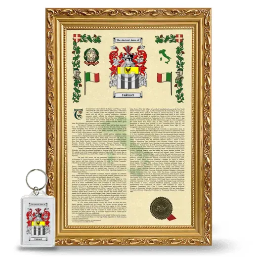 Falcucci Framed Armorial History and Keychain - Gold