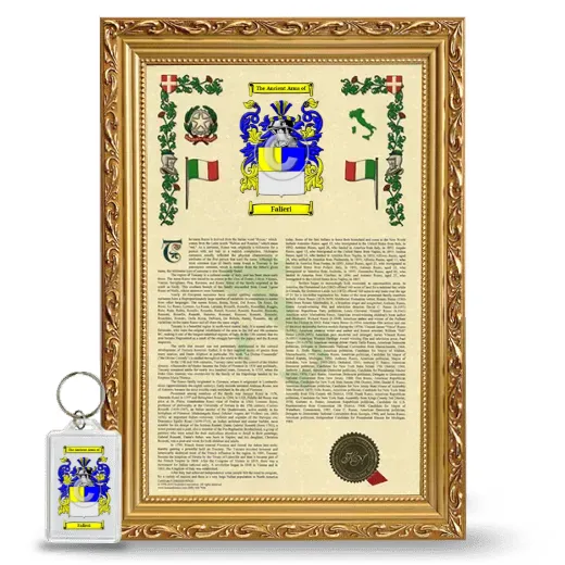Falieri Framed Armorial History and Keychain - Gold