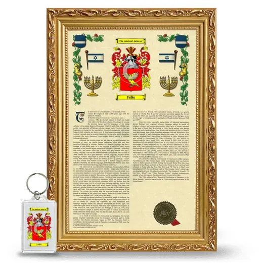 Falke Framed Armorial History and Keychain - Gold