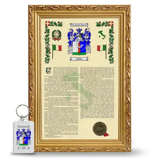Farino Framed Armorial History and Keychain - Gold