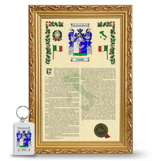 Farinola Framed Armorial History and Keychain - Gold