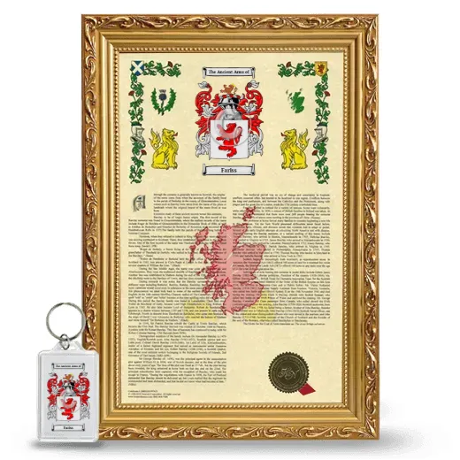 Fariss Framed Armorial History and Keychain - Gold