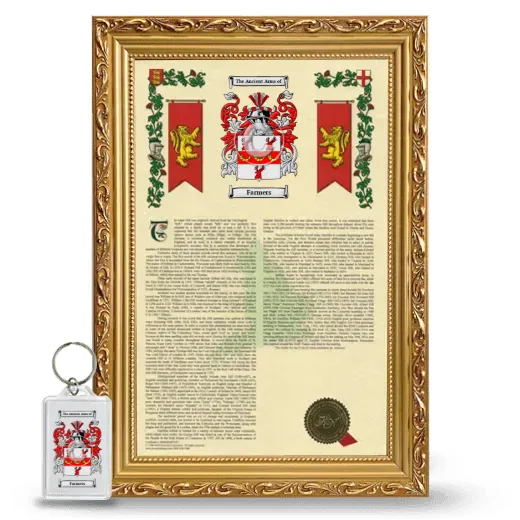 Farmers Framed Armorial History and Keychain - Gold