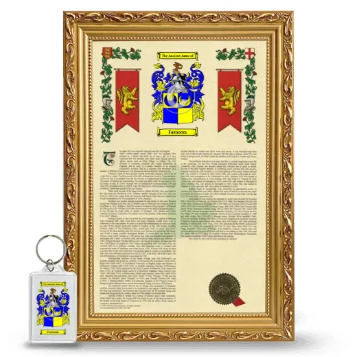 Farnoom Framed Armorial History and Keychain - Gold