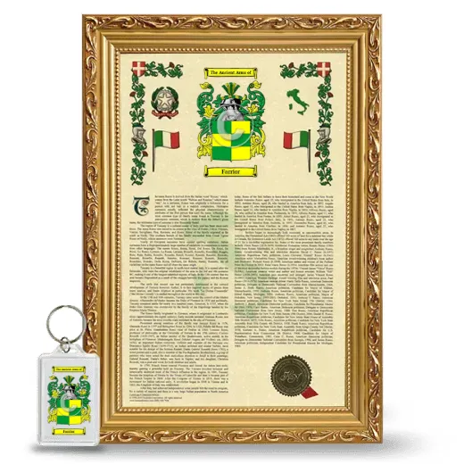 Farrior Framed Armorial History and Keychain - Gold