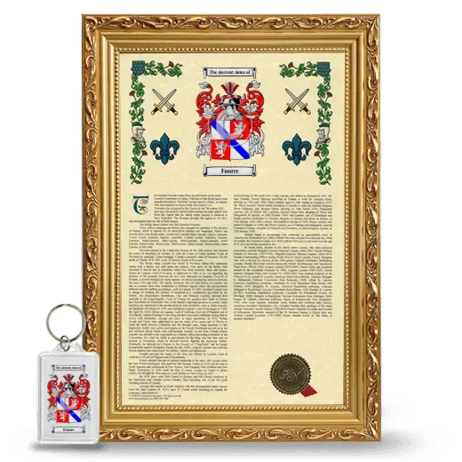 Faurre Framed Armorial History and Keychain - Gold