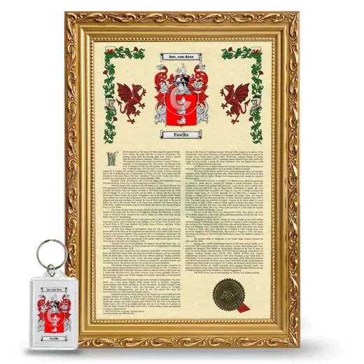 Fawlks Framed Armorial History and Keychain - Gold