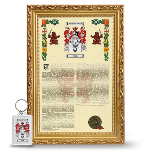 Fawn Framed Armorial History and Keychain - Gold