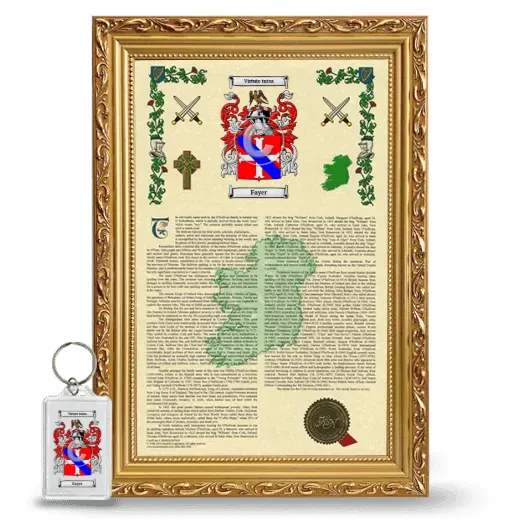 Fayer Framed Armorial History and Keychain - Gold