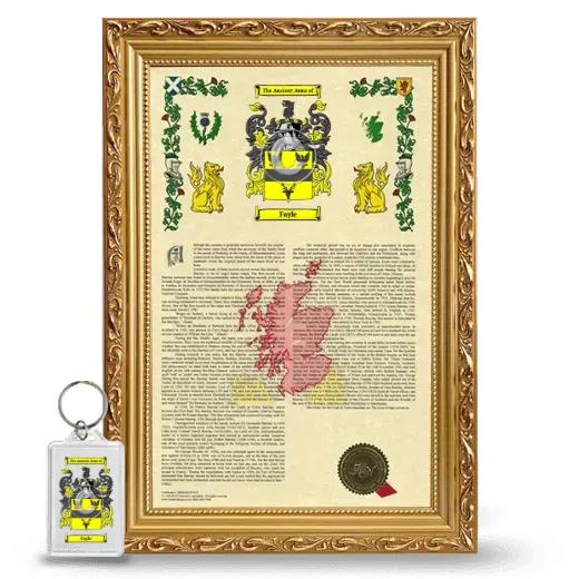 Fayle Framed Armorial History and Keychain - Gold