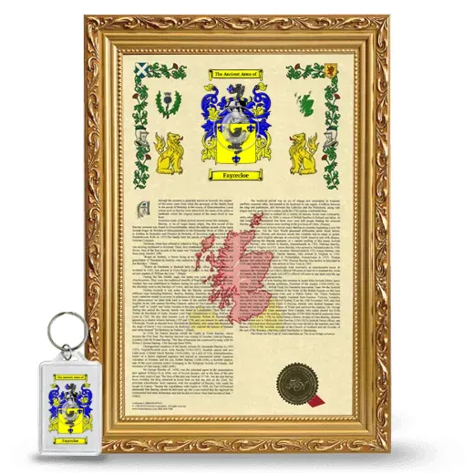 Fayrecloe Framed Armorial History and Keychain - Gold