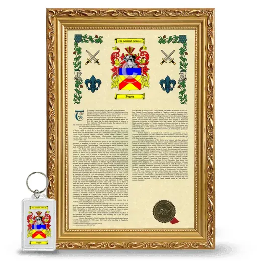 Feger Framed Armorial History and Keychain - Gold